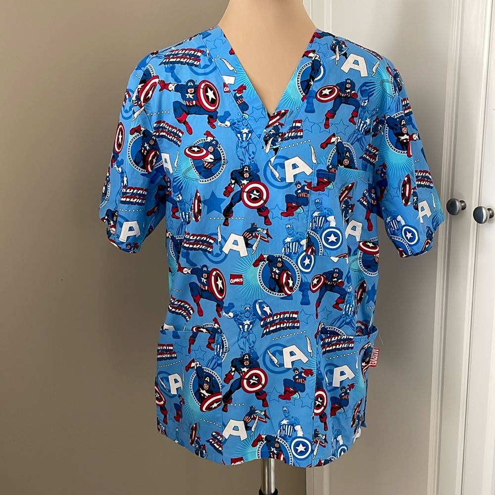 Scrubs Top Marvel Captain America Unisex S